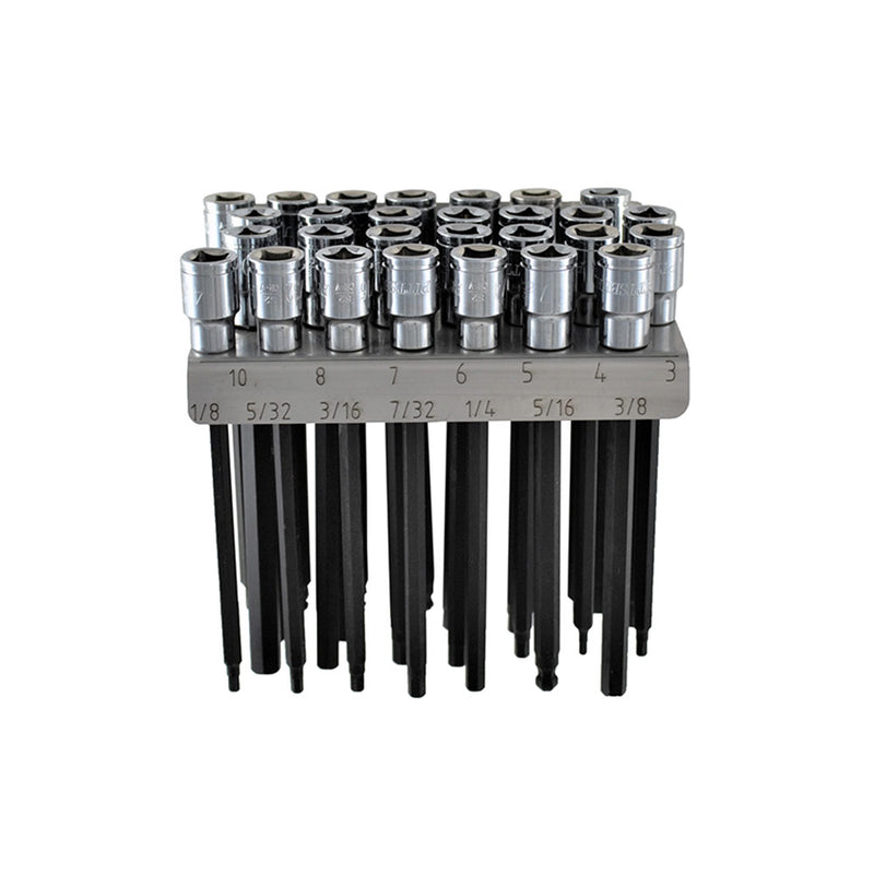 MM Long Hex Sockets 3mm to 10mm, 1/8" to 3/8" Model Number: MHS - Additional Tool Holders