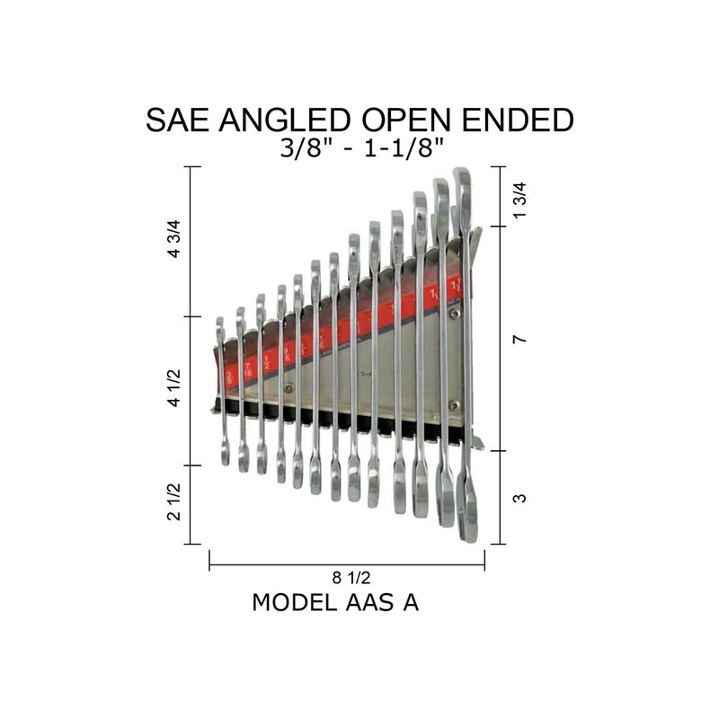 SAE Angled Open Ended 1/4" to 1-1/8" Model Number: AAS A - Wrench Holder