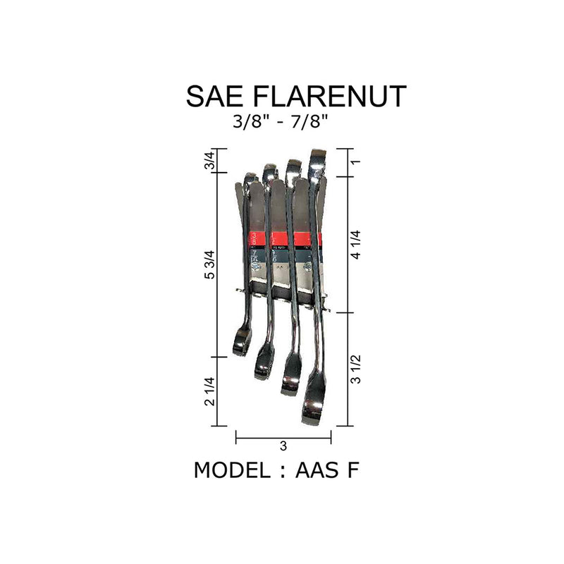 SAE Flare Nut 3/8" to 7/8" Model Number: AAS F - Wrench Holder