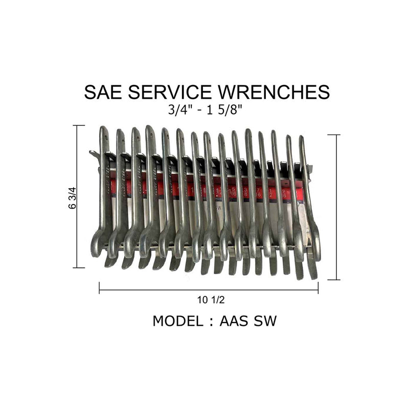 SAE Service Wrenches 3/4" to 1-5/8" Model Number: AAS SW - Wrench Holder