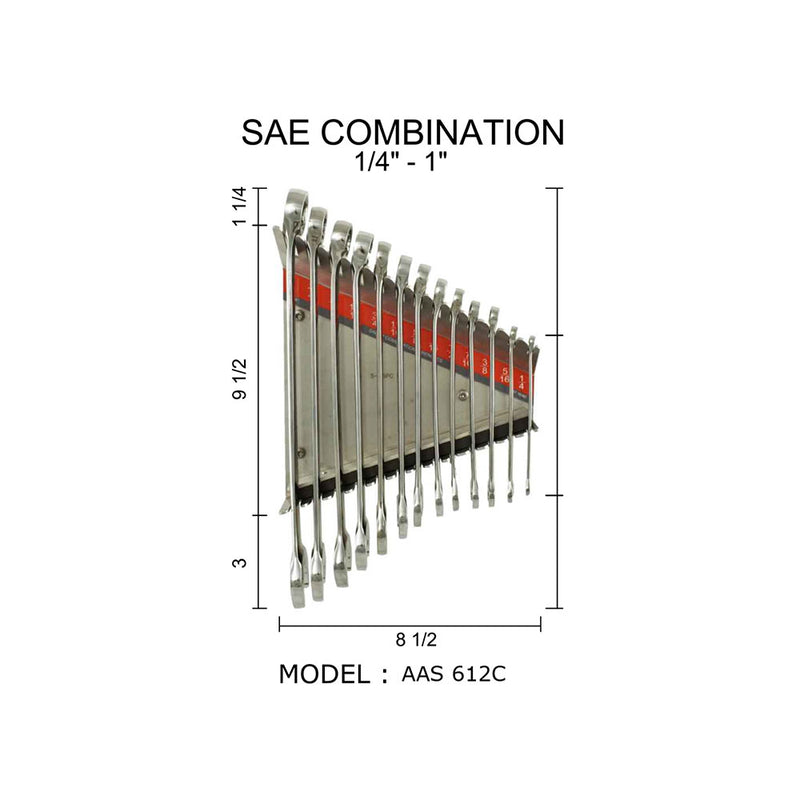 SAE Combination 1/4" to 1" Model Number: AAS 612C - Wrench Holder